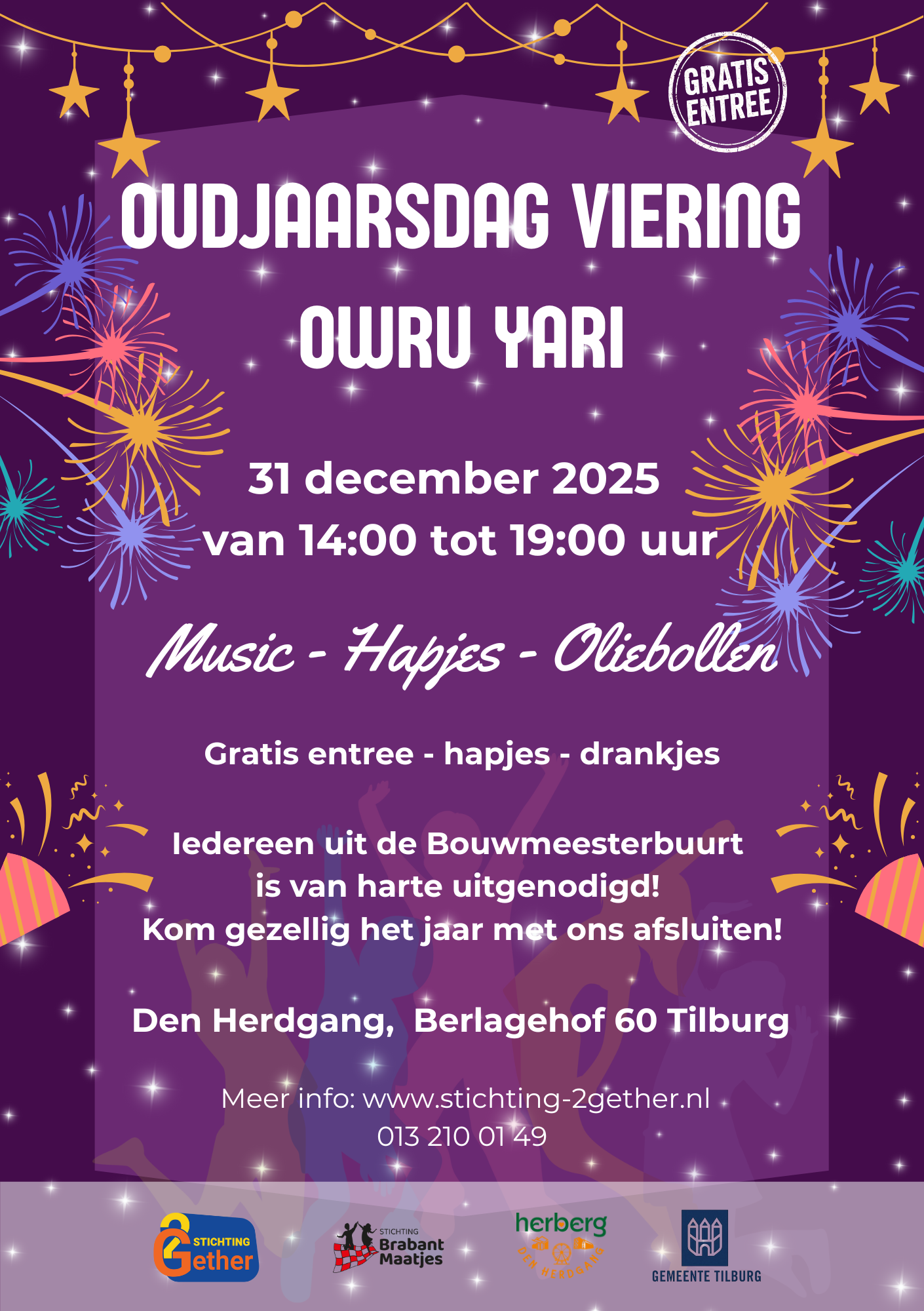 Oudjaarsdag Viering Tilburg (Woensdag 31 dec 2025)